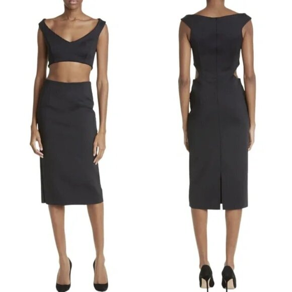 MOTHER OF ALL Clio Cutout Sheath Dress in Black Size Small - Picture 1 of 12